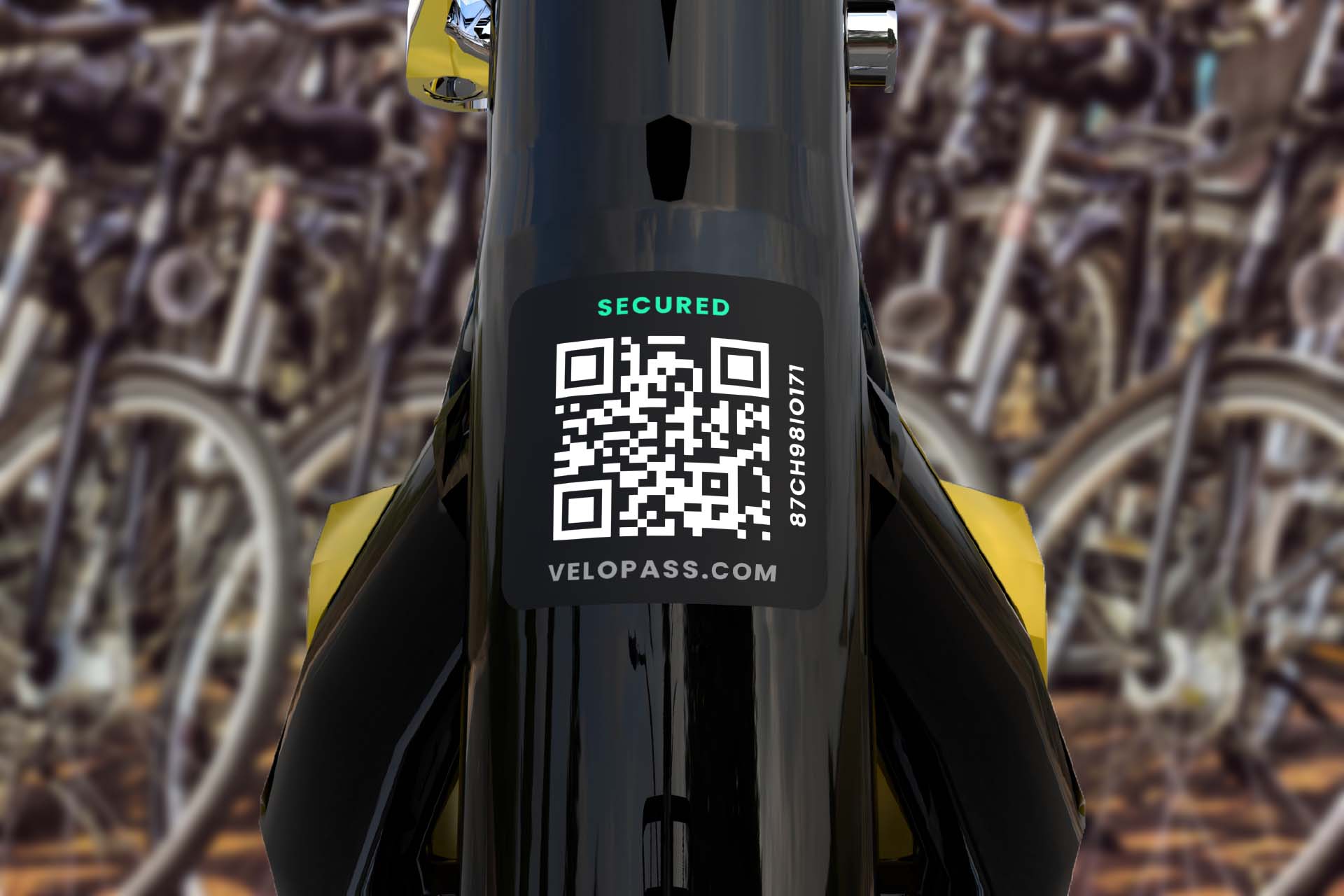 Velopass NFC chip on a bicycle